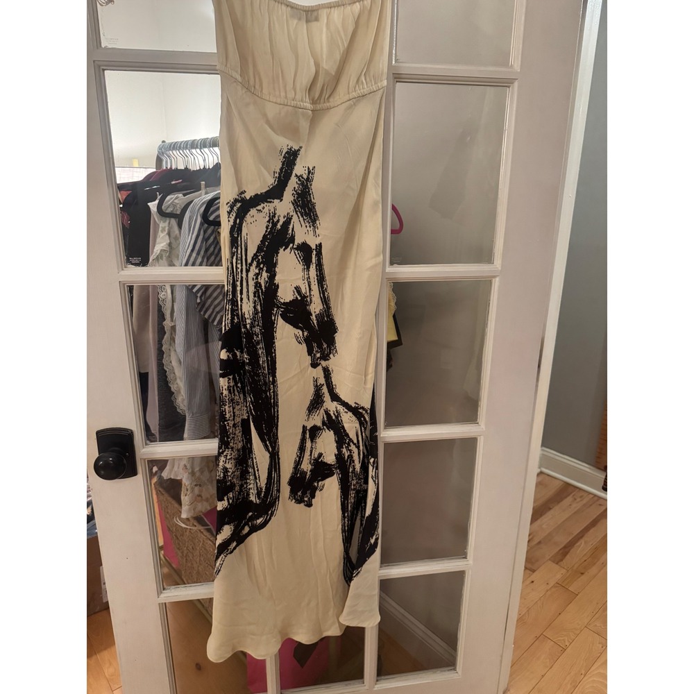 Conditions Apply Anthropologie Horse Graphic Print Midi Dress Cream Black Small - Picture 3 of 4